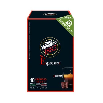 Kávékapszula, Nespresso® kompatibilis, 10 db, CAFFÉ VERGNANO "Espresso Cremoso"