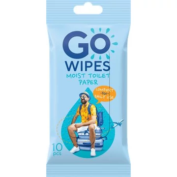 Toalettpapír, nedves, 10 db, GO WIPES "Comfort"
