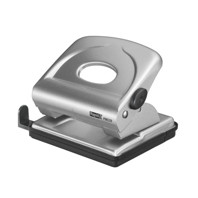 Lyukasztó, kétlyukú, 25 lap, fém, RAPID 