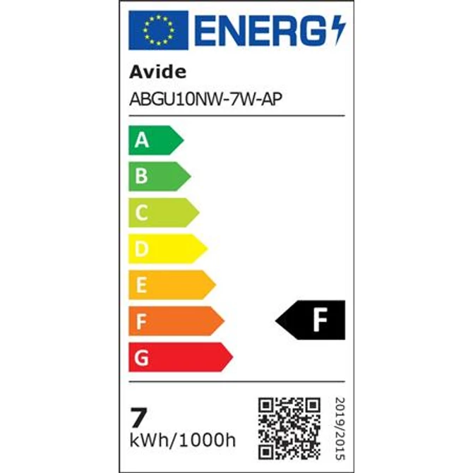 LED izzó, GU10 spot, 7W, 620lm, 4000K, AVIDE