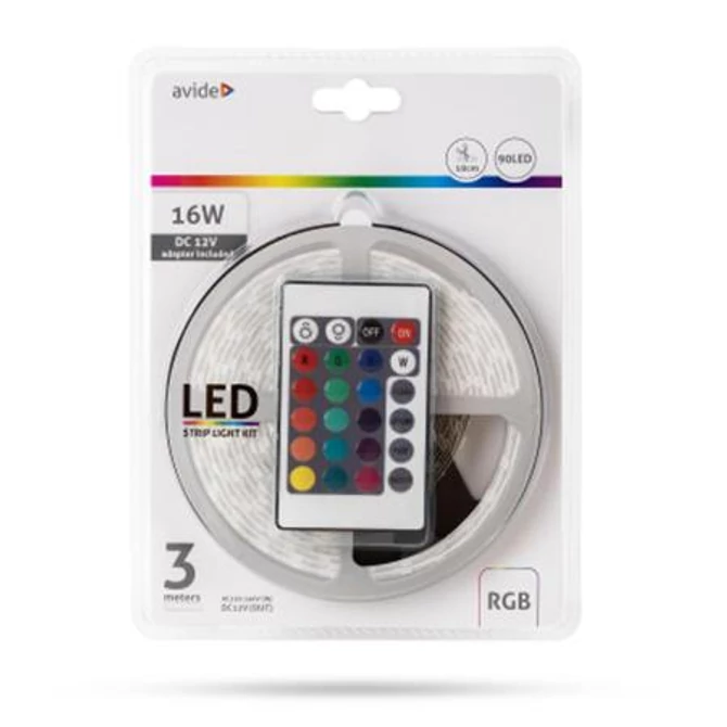 LED szalag, 3m, 90 LED, 7,2W, 990lm, RGB, AVIDE