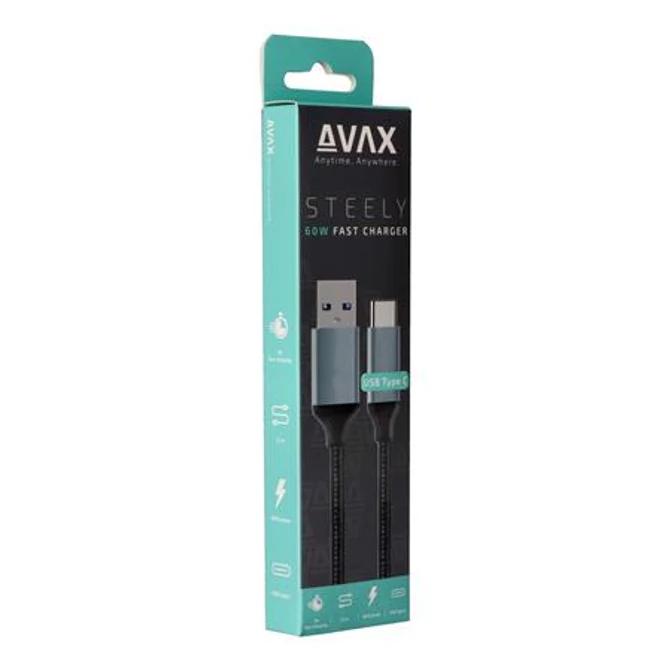 Töltőkábel, USB-A - USB-C, 1,5 m, AVAX 