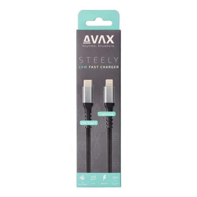 Töltőkábel, USB-C - USB-C, 27W, 1 m, AVAX 