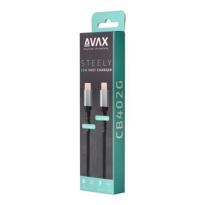Töltőkábel, USB-C - USB-C, 27W, 1 m, AVAX 