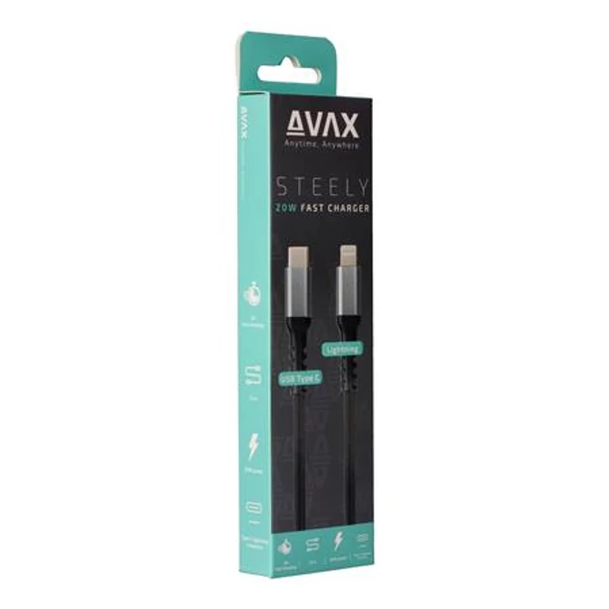 Töltőkábel, USB-C - USB-C, 27W, 1 m, AVAX 