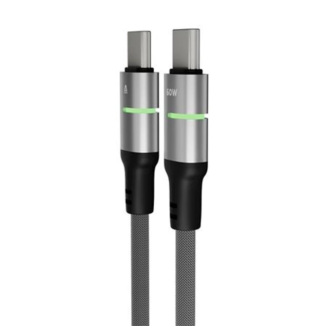 Töltőkábel, USB-C - USB-C, 60W, 2 m, AVAX 
