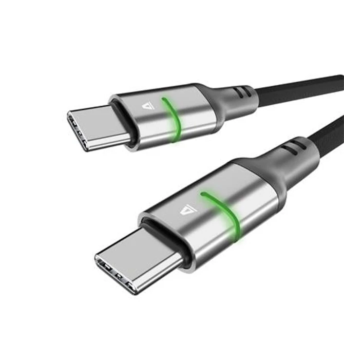 Töltőkábel, USB-C - USB-C, 60W, 2 m, AVAX 