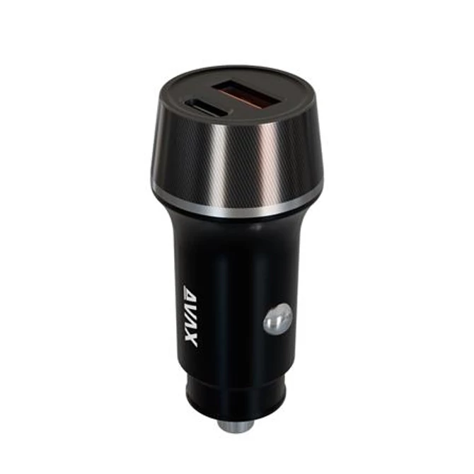 Autós töltő, USB-C, USB-A, AVAX 