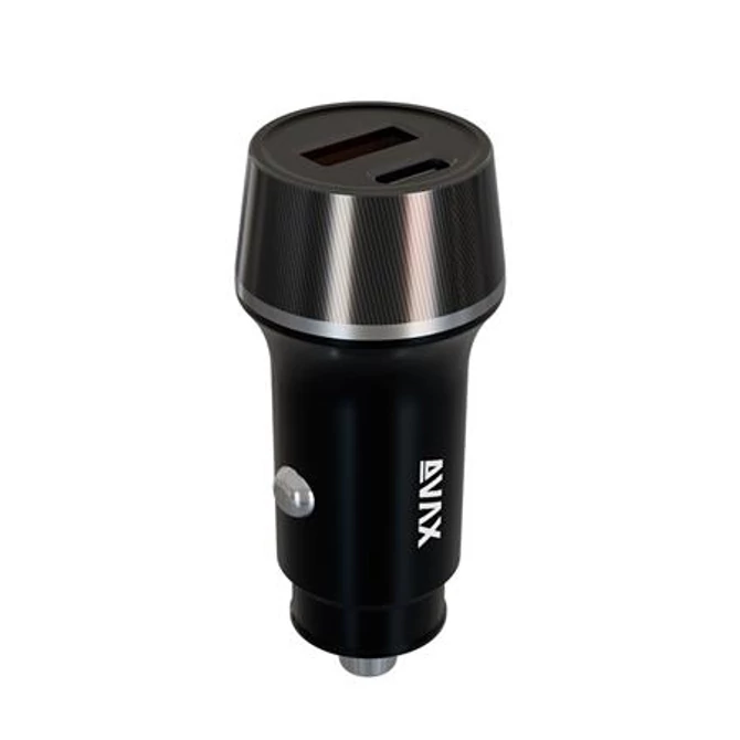 Autós töltő, USB-C, USB-A, AVAX 