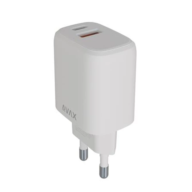 Hálózati töltő, USB-A + USB-C, 12W, AVAX 