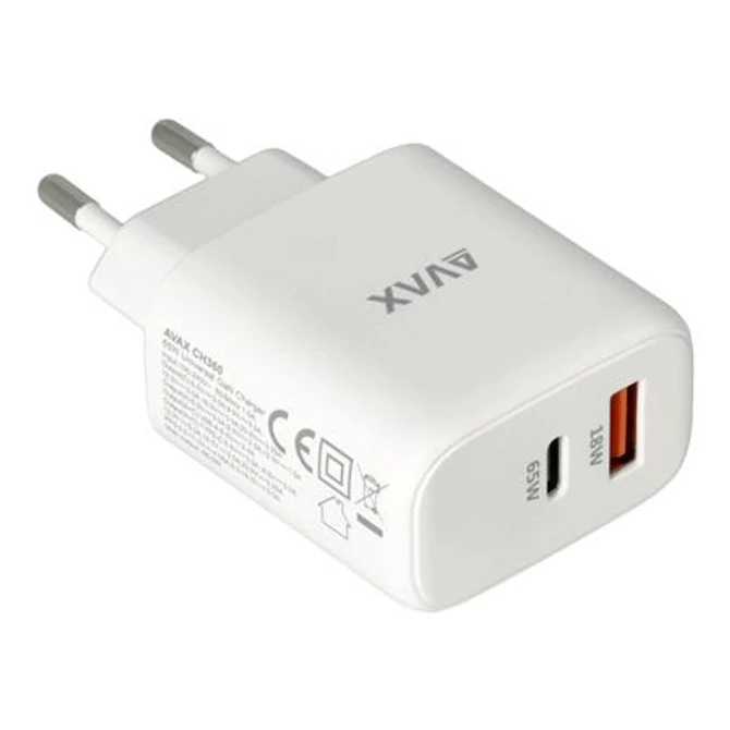 Hálózati töltő, GaN, USB-A + USB-C, AVAX 