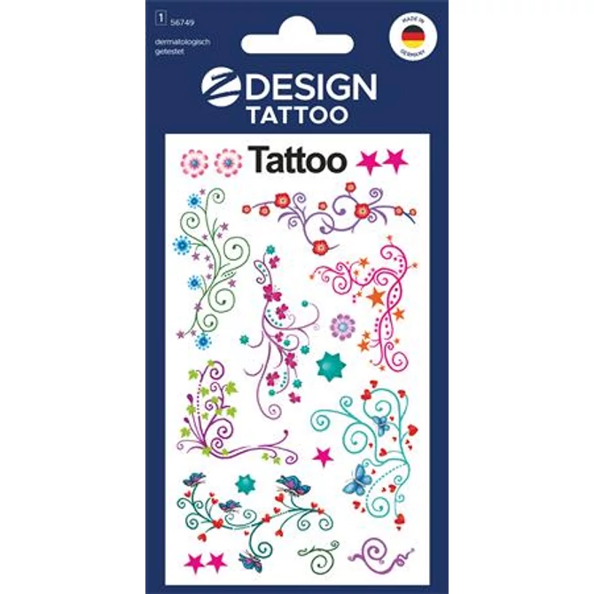 Matrica, tetoválás, 1 ív, 76x120 mm, AVERY ZWECKFORM, 