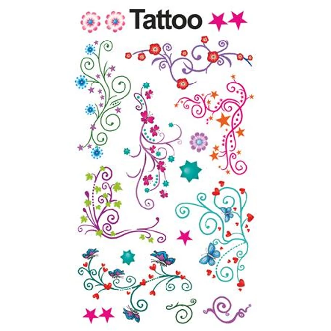 Matrica, tetoválás, 1 ív, 76x120 mm, AVERY ZWECKFORM, 