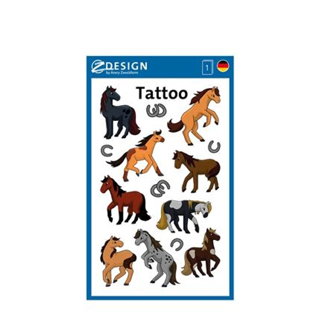 Matrica, tetoválás, 1 ív, 76x120 mm, AVERY ZWECKFORM, 