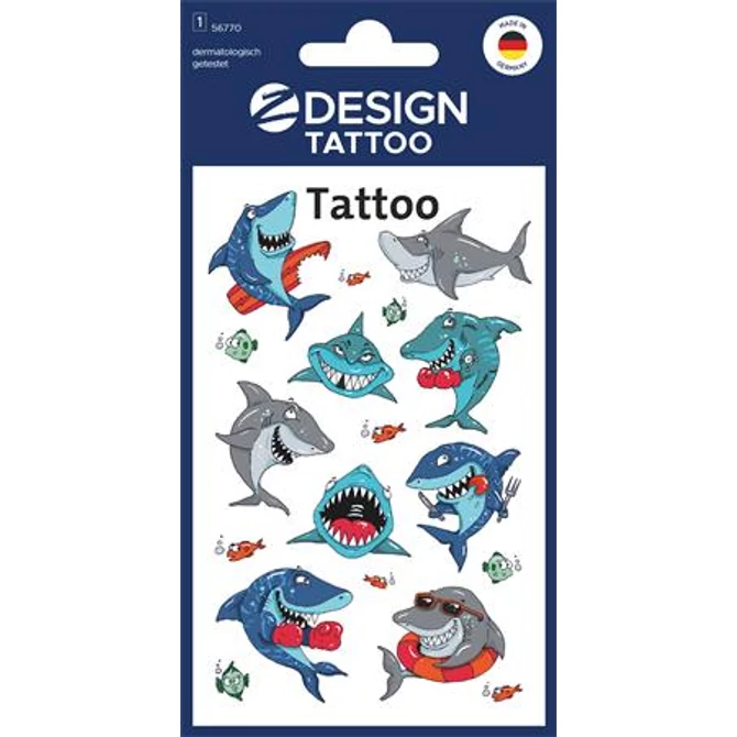 Matrica tetoválás 1ív/csomag Avery cápák