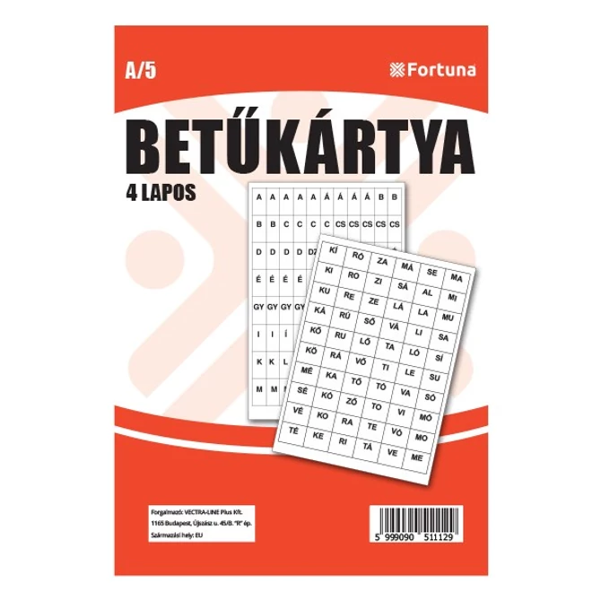 Betűkártya FORTUNA 4 ív/csomag