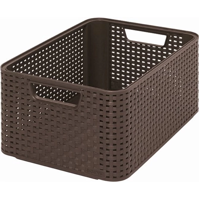 Rattan hatású kosár, 18l, sötétbarna, CURVER 
