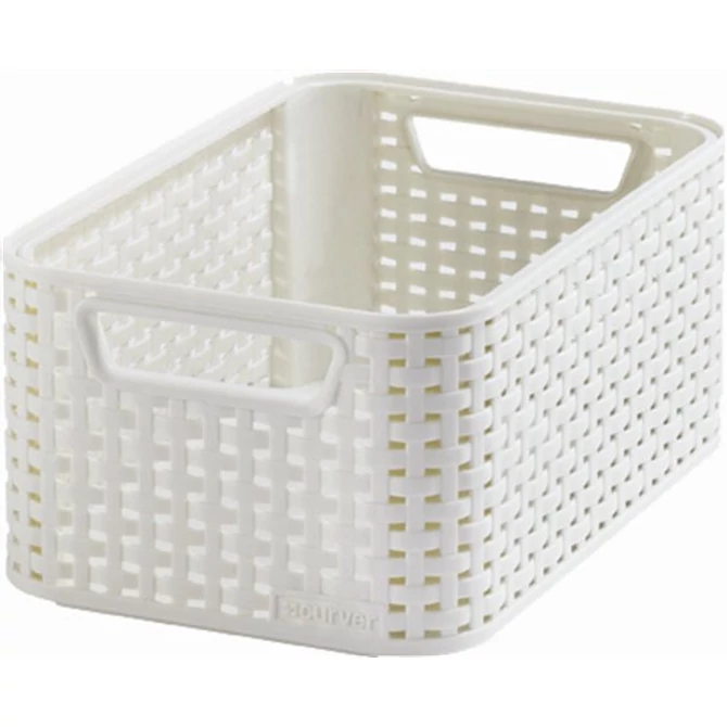 Rattan hatású kosár, 6l, törtfehér, CURVER 