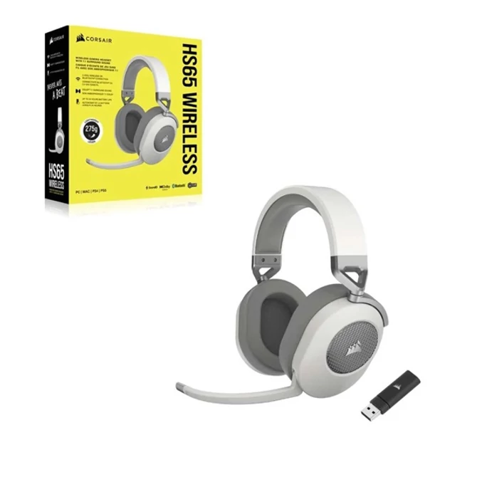 Corsair HS65 Dolby 7.1 fehér vezeték nélküli gamer headset