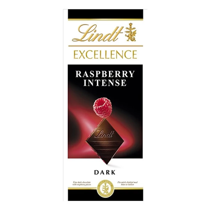 Csokoládé LINDT Excellence Raspberry málnás étcsokoládé 100 g