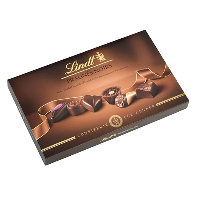 Csokoládé LINDT Pralinés Noir vegyesdesszert 200 g