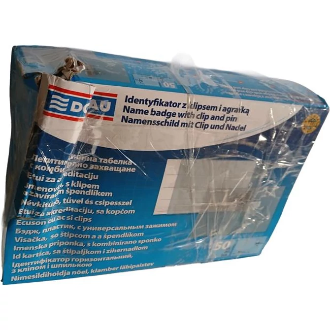 Névkitűző, csíptetővel és tűvel, 88x54mm, DONAU, 50db/doboz