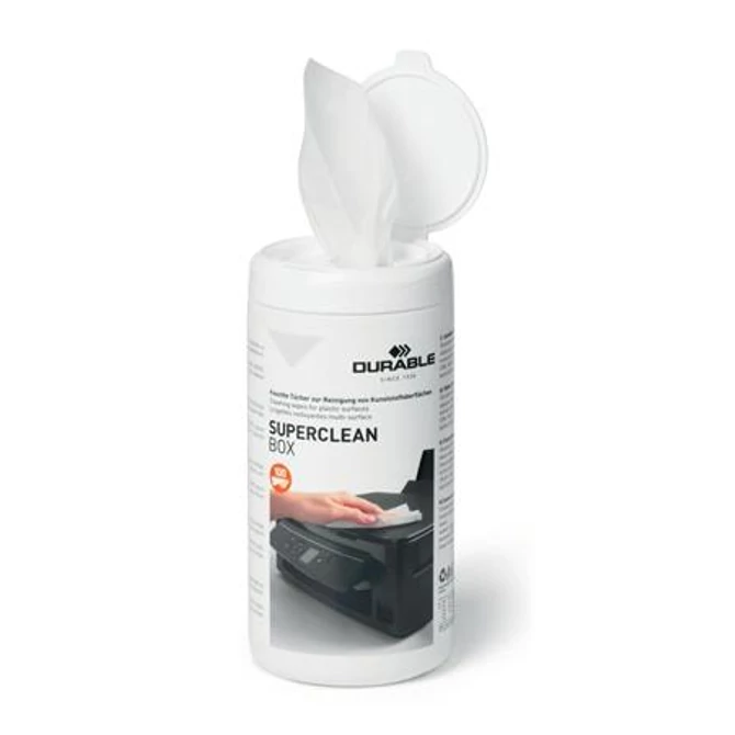 Tisztítókendő, műanyag felületre, 100 db, DURABLE 