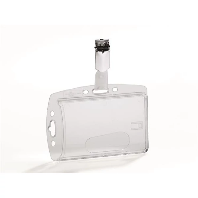 Azonosítókártya-tartó, akril, zárt, csíptetővel, DURABLE, 25db/cs