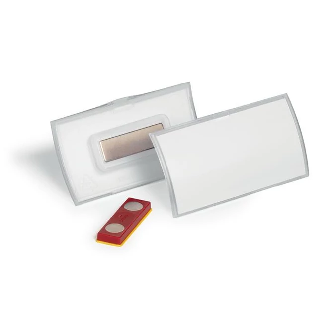 Névkitűző, mágnessel, elfordulásgátlóval, 75x40mm, DURABLE 