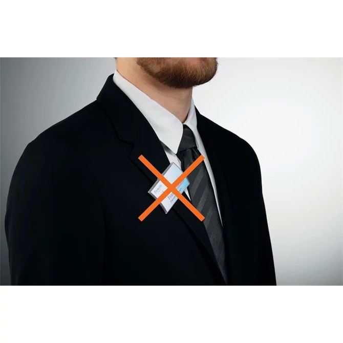 Névkitűző, mágnessel, elfordulásgátlóval, 75x40mm, DURABLE 