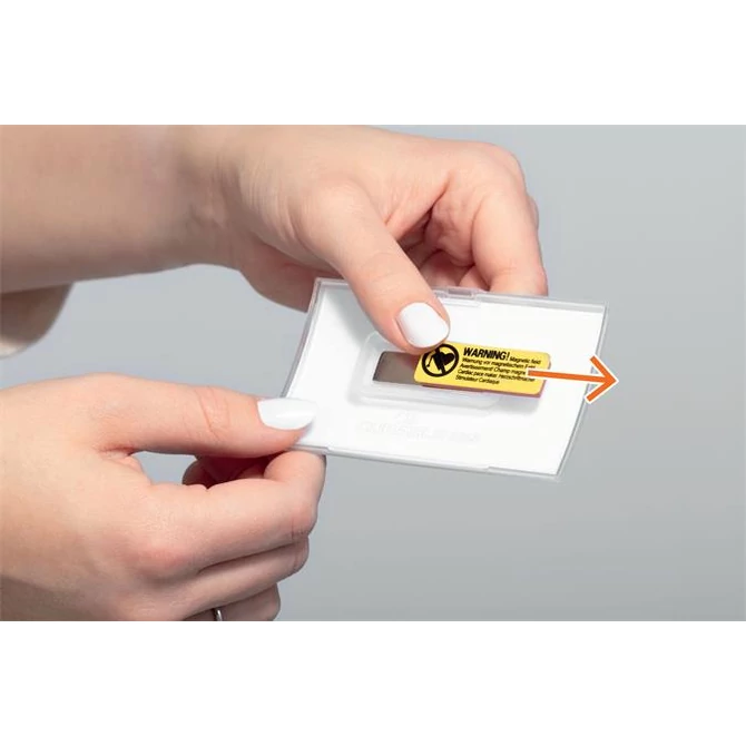 Névkitűző, mágnessel, elfordulásgátlóval, 90x54mm, DURABLE 