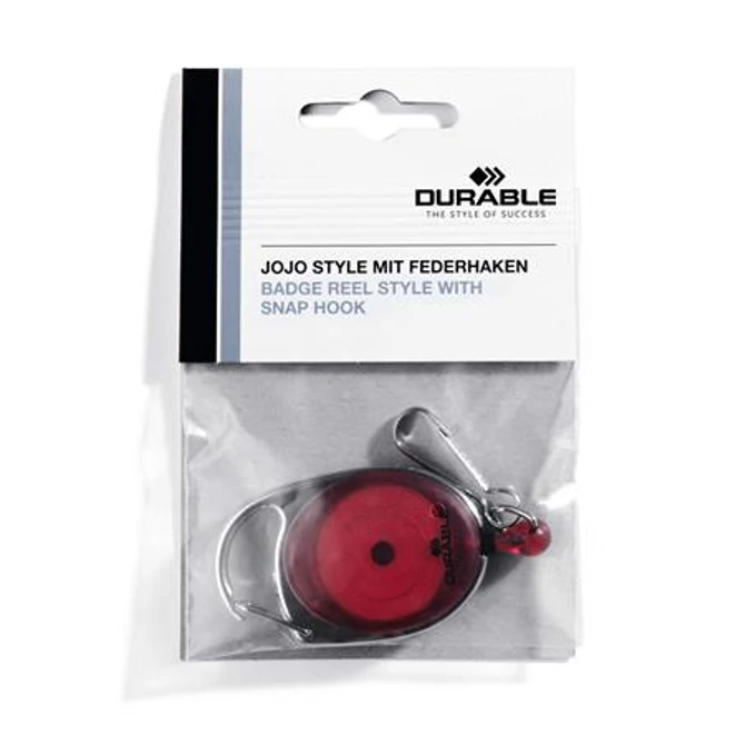 Azonosítókártya-tartó, kihúzható, karabineres, DURABLE 