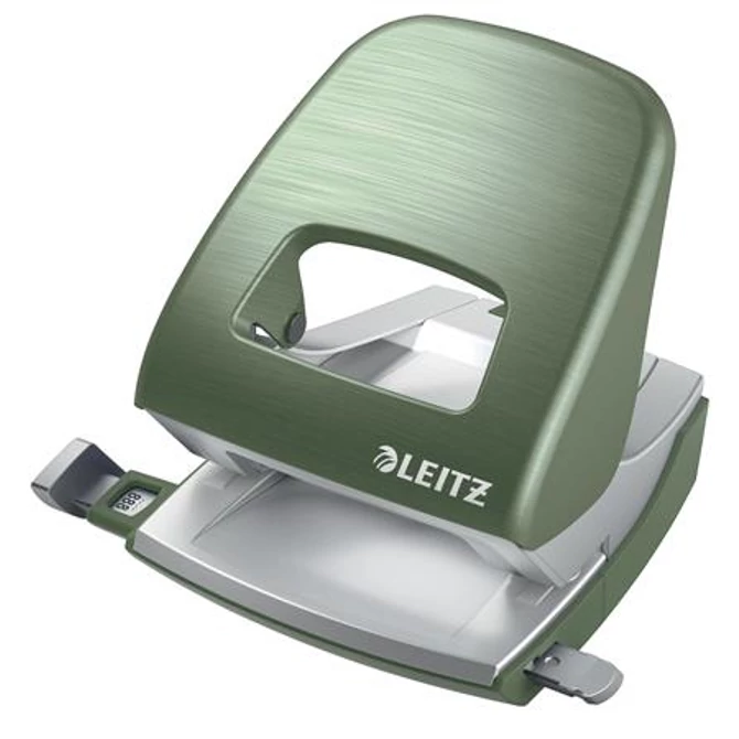 Lyukasztó, kétlyukú, 30 lap, fém, LEITZ 