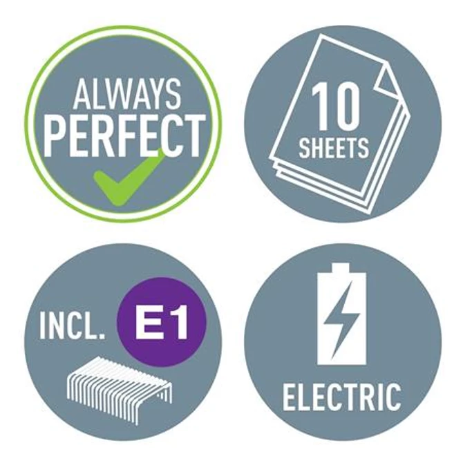 Tűzőgép, elektromos, No.10, 10 lap, LEITZ 