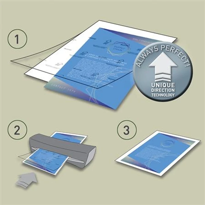 Meleglamináló fólia, 100mikron, A3, fényes, UDT technológiával, LEITZ 