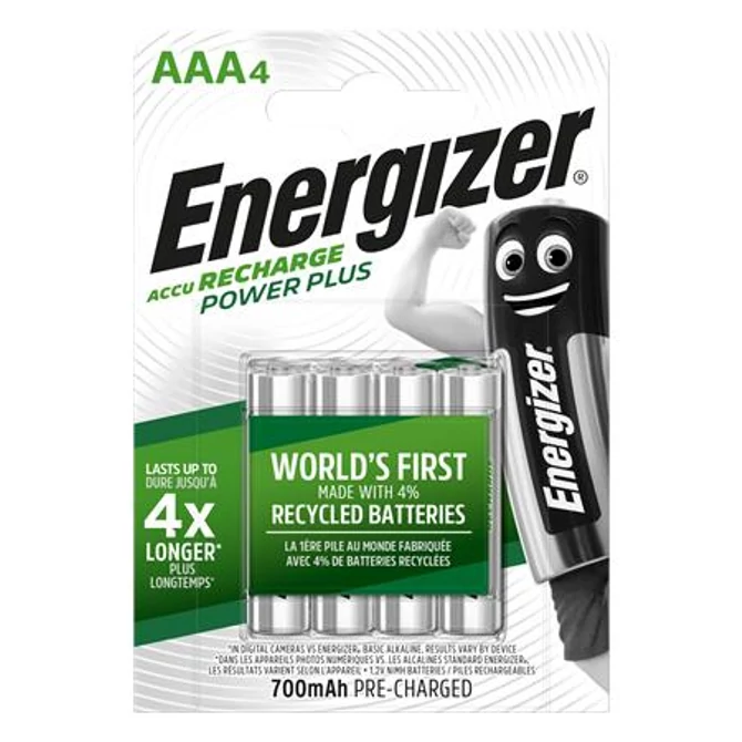 Tölthető elem, AAA mikro, 4x700 mAh, ENERGIZER 