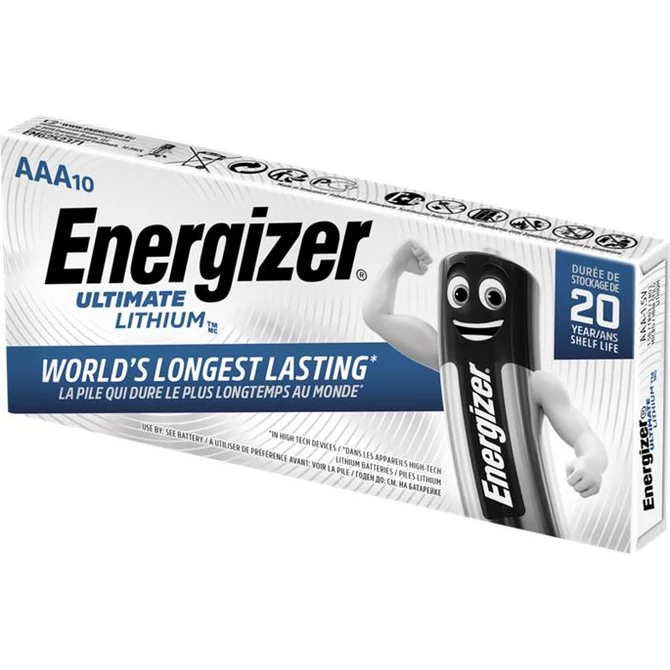Elem, AAA mikro, 10 db, lítium, ENERGIZER 