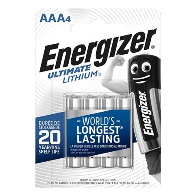 Elem, AAA mikro, 4 db, Lítium, ENERGIZER 