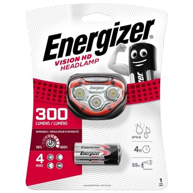 Fejlámpa, 3 LED, 3xAAA, ENERGIZER "Headlight Vision HD"