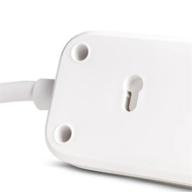 Elosztósor, 4 aljzat, 1,5 m, USB, kapcsolóval, ENTAC, fehér