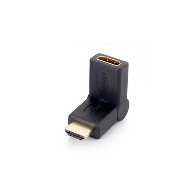 Adapter, HDMI-HDMI átalakító, 90°-ban hajlítható, EQUIP