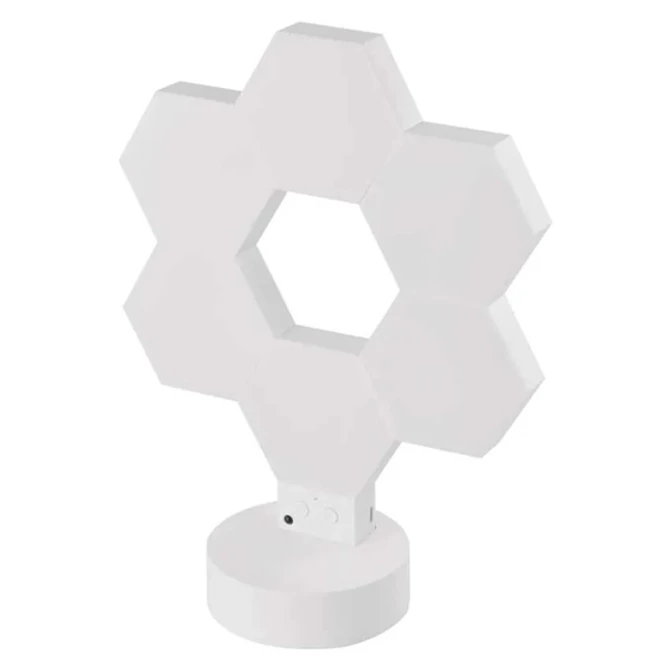 Emos GoSmart Hexagon fehér, 6 részből álló, RGBIC dimmelhető, WiFi LED asztali lámpa