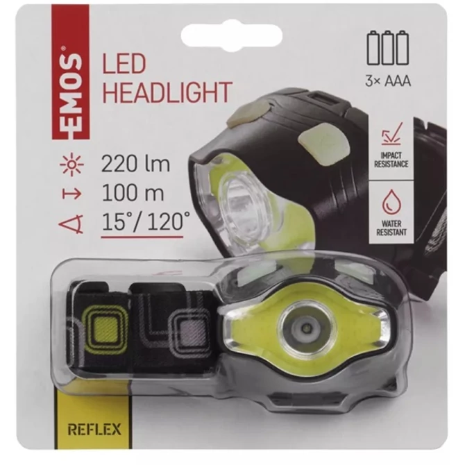 Emos P3536 COB LED 220lm tölthető fejlámpa