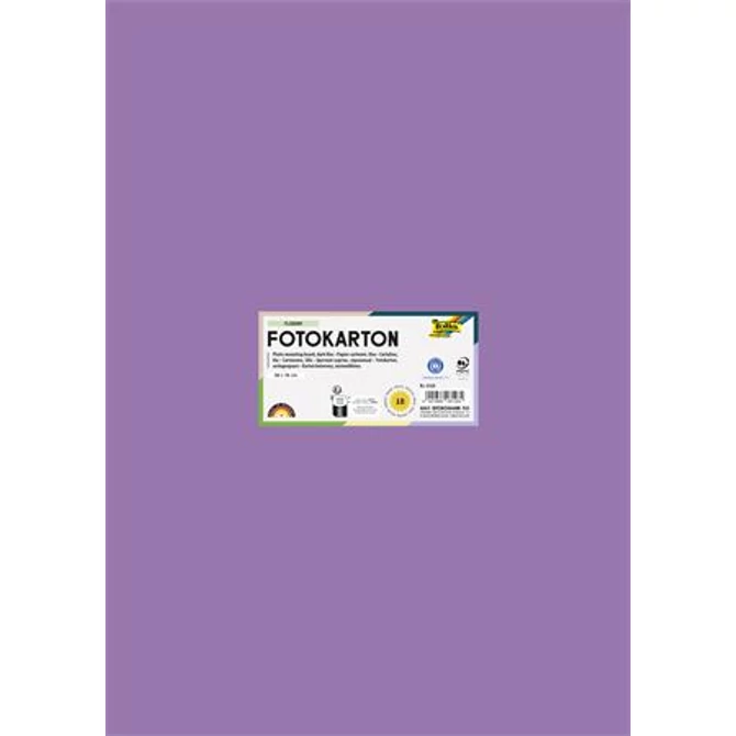 Dekorkarton, 2 oldalas, 50x70 cm, 300 g, 10 lap, FOLIA, sötét orgonalila