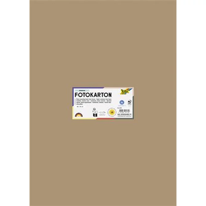 Dekorkarton, 2 oldalas, 50x70 cm, 300 g, 10 lap, FOLIA, őzbarna
