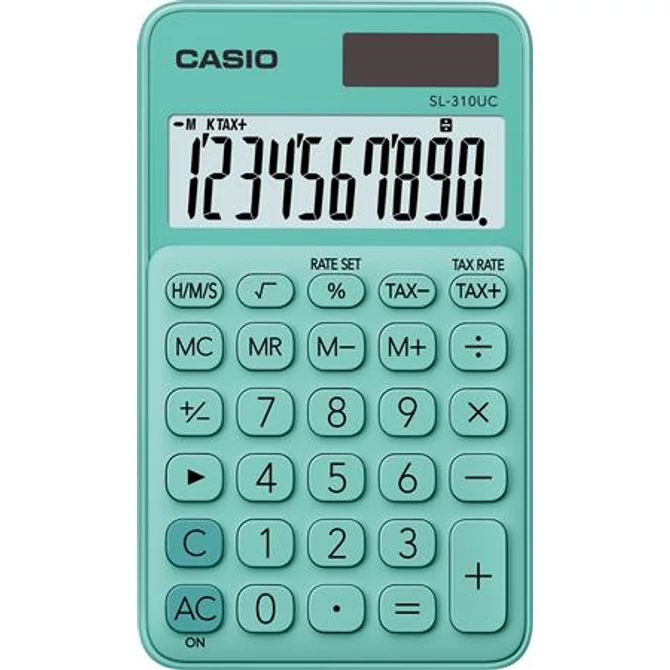 Zsebszámológép, 10 számjegy, CASIO 