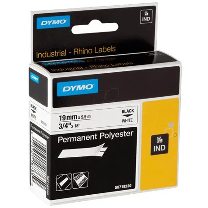 Feliratozógép szalag, tartós poliészter, 19 mm x 5,5 m, DYMO 