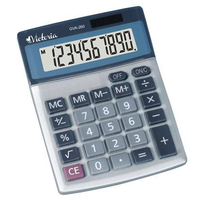 Számológép, asztali, 10 számjegy, VICTORIA 