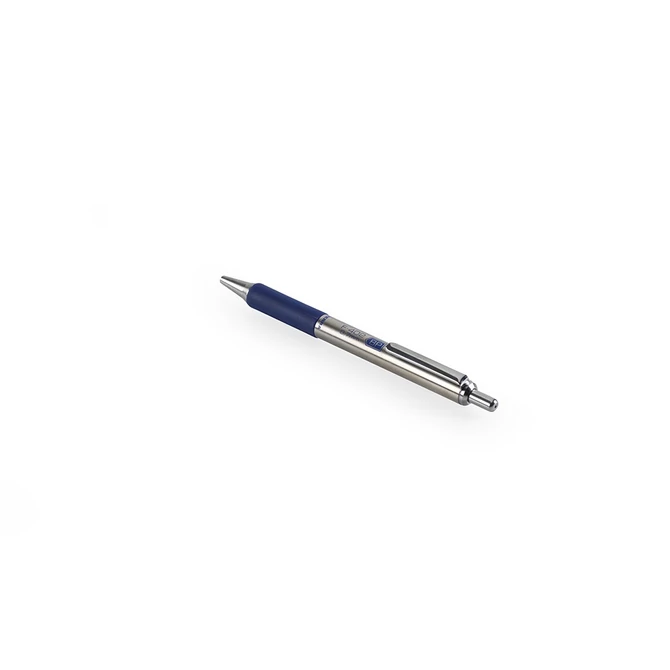 Golyóstoll, 0,24 mm, nyomógombos, rozsdamentes acél, kék tolltest, ZEBRA 