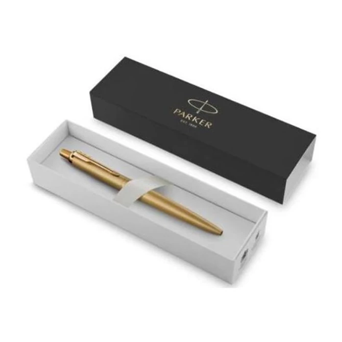 Golyóstoll, 0,7 mm, nyomógombos, arany színű klip, arany tolltest, PARKER, 